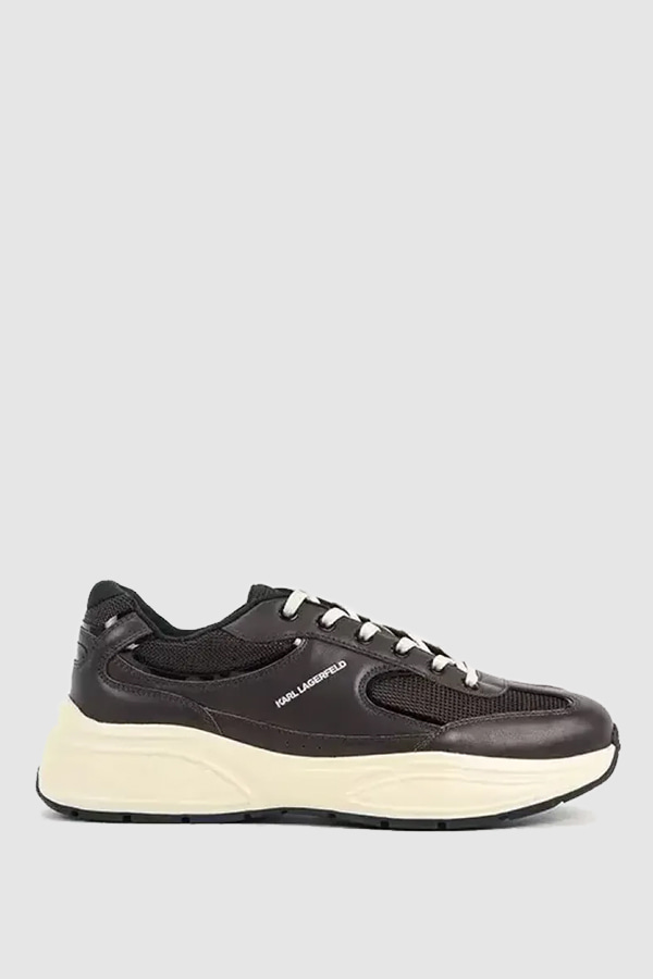 ΠΑΠΟΥΤΣΙΑ KARL LAGERFELD - 444 DARK BROWN LEATHER & TEXTILE